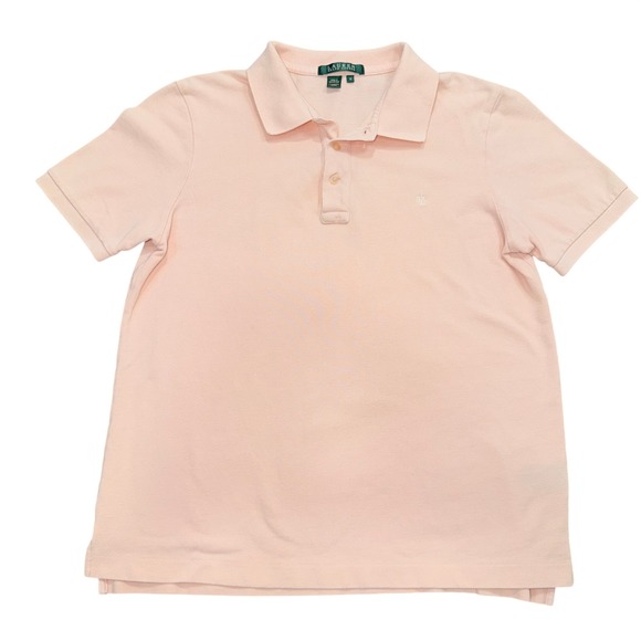 Lauren Ralph Lauren Tops - Lauren Ralph Lauren Womens Pink Short Sleeve Cotton Pique Polo Shirt Size M